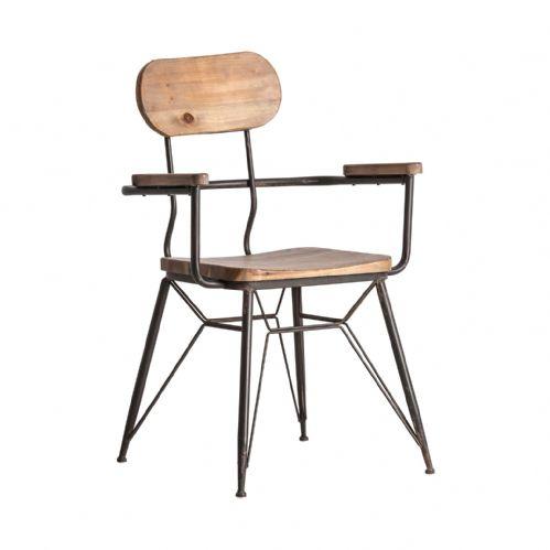 Ari Wood And Iron Industrial Dining Chair  ChicParadisLux