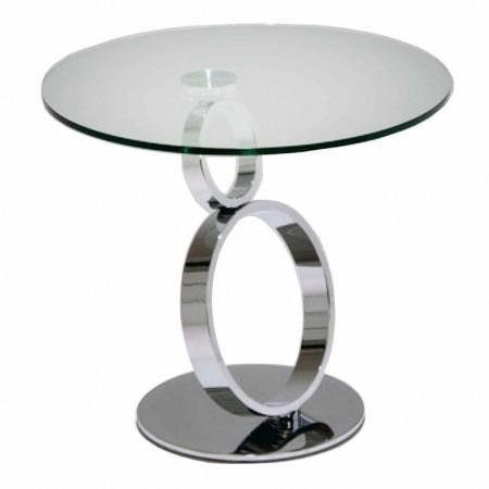 Buy Delphi Clear Glass And Stainless Steel Square Lamp Table