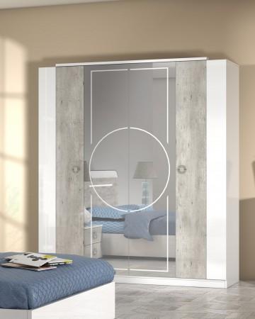 Corrina Stuning Italian White GLoss 4 Door Wardrobe