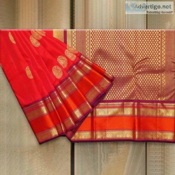 Rani Red Colour Silk saree