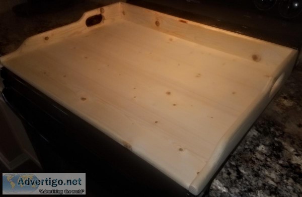 Rustic Farmhouse Style Stove Top Cover Wood Noodle Board