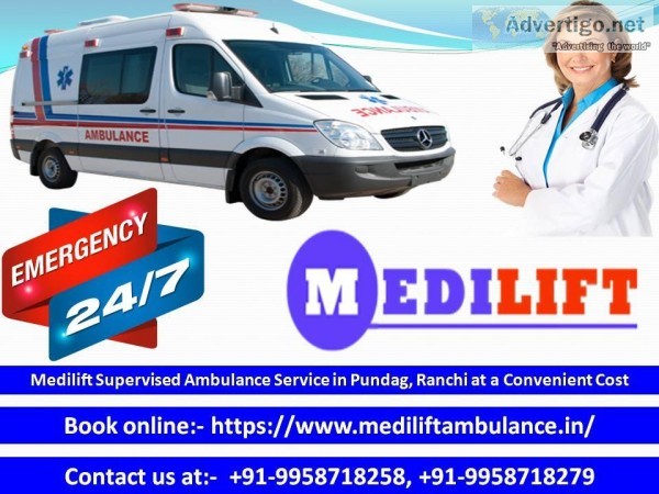 Medilift Supervised Ambulance Service in Pundag Ranchi at a conv