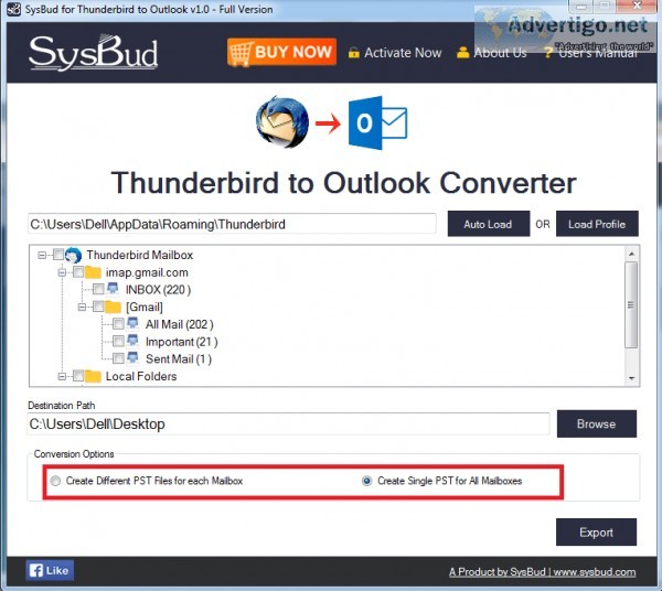 Sysbud thunderbird to outlook converter