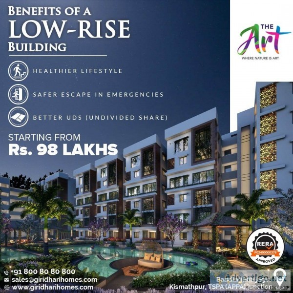 3bhk apartments in kismatpur| giridhari homes