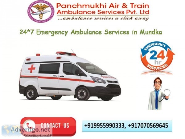 247 Emergency Ambulance Services in Mundka Delhi by Panchmukhi