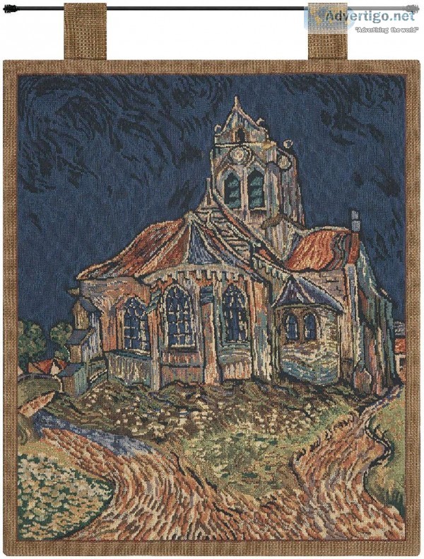 CHURCH OF AUVERS I BELGIAN TAPESTRY