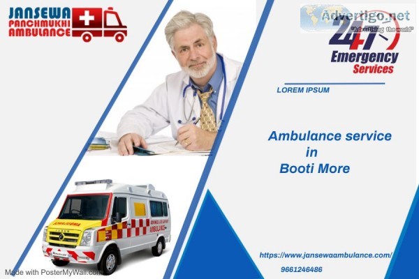 Advanced ICU Ambulance Service in Booti More by Jansewa