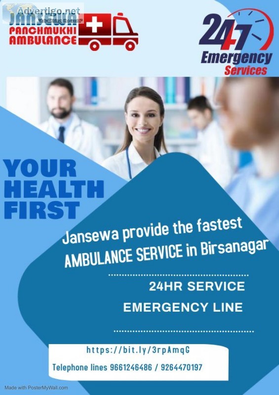 Budget Friendly Ambulance Service in Birsanagar by Jansewa Ambul