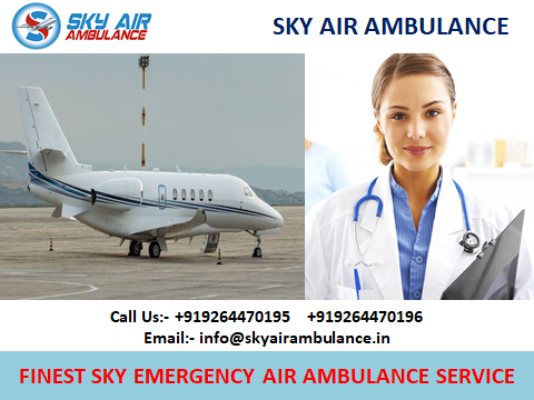 Sky air ambulance service in visakhapatnam with icu support