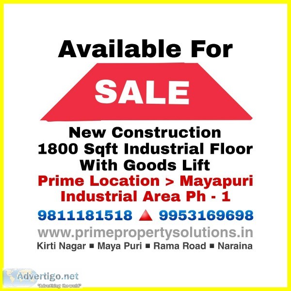 Industrial Floor Available for Sale in Mayapuri Industrial Area