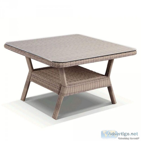 Buy Low Dining Table 1.2m Square Glass Top