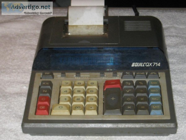 Quill Desktop Adding Machine &ndash uses a ribbon and paper tape