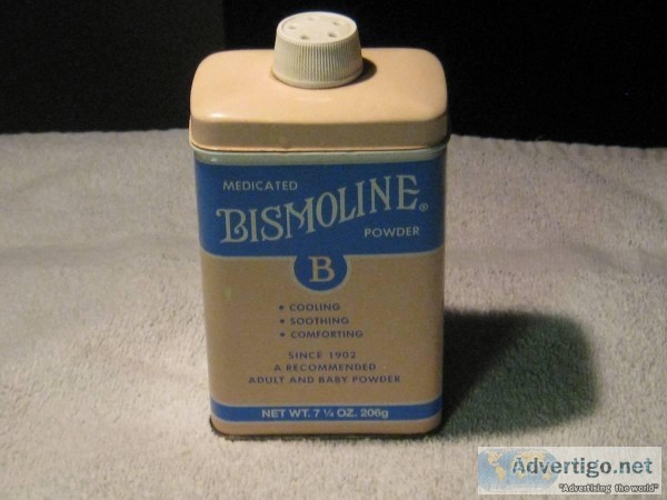 Medicated Bismoline Powder (B &ndash Baby) tin plate container -