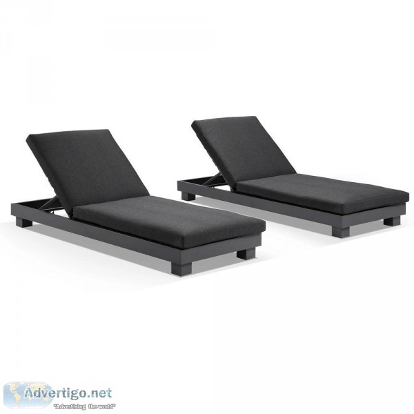 Buy Santorini Aluminium Sun Lounge Set in Charcoal