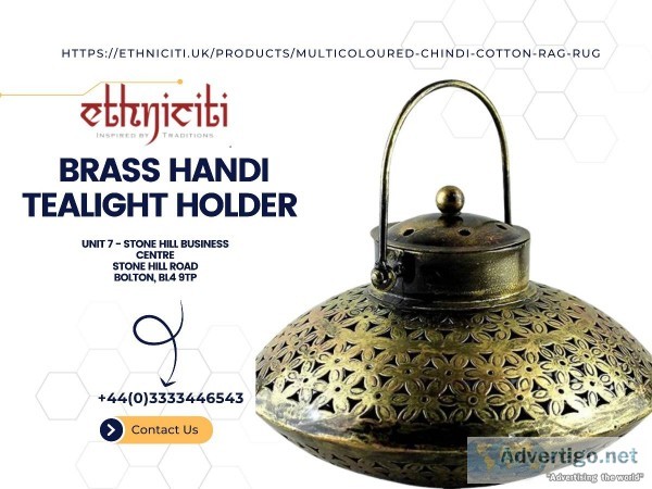 Brass Handi Tealight Holder  Ethniciti