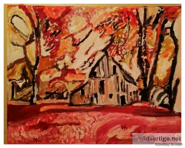 Old Fall Barn Scenery 2 &ndash 11&Prime x 14&Prime Canvas