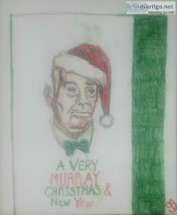 Bill Murray Holiday Art &ndash 8&Prime x 10&Prime Canvas Colored