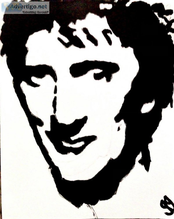 Black and White Rod Stewart GG &ndash 8&rdquo x 11&rdquo Art Bla