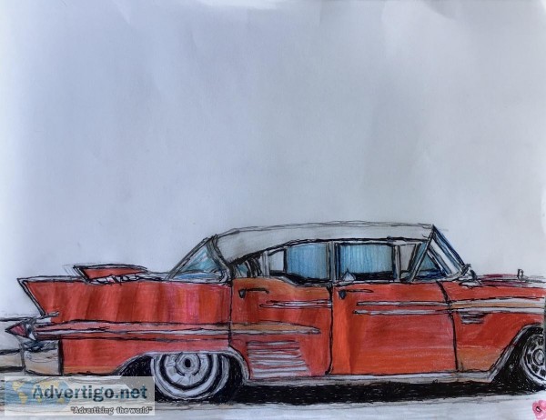 Old Red Mustang GG 64 &ndash 9&rdquo x 12&rdquo Colored Pencil