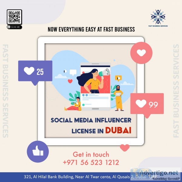 Social media influencer license in dubai at lowest cost