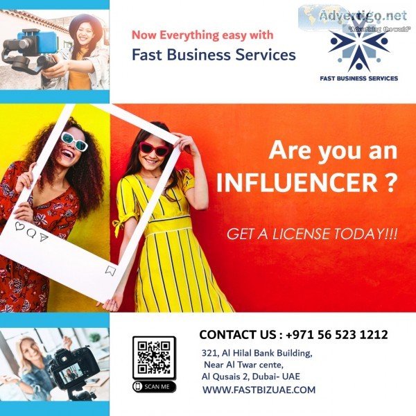 Social media influencer license in dubai at lowest cost