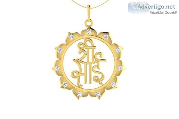 Auspicious Shri Sai Pendant In Gold Studded With Diamonds