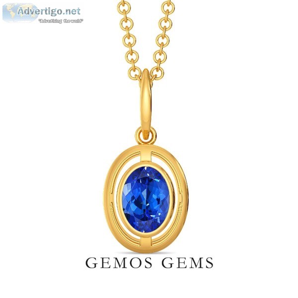 Tanzanite Drop Pendant Necklace Oval Shaped Blue Gemstone Neckla