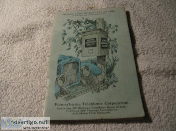 OWN A PIECE OF HISTORY - TRAFFIC LAWS OF THE CITY OF ERIE &ndash