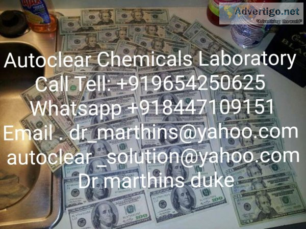 Ssd chemicals automatic solution for cleaning black money 