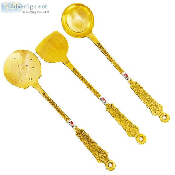 Skimmer | ladle | solid turner | brass cooking spoons for kitche