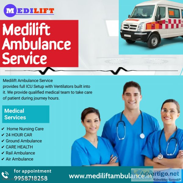 Crucial Patient Transfer Ambulance Service in Karolbagh by Medil