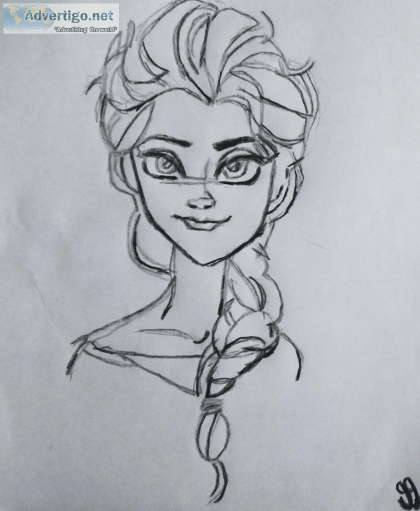 Character Elsa GG &ndash 8.5&Prime x 11&Prime Colored Pencil