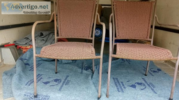 2 study solid patio chairs