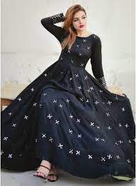 Black colour evening gown