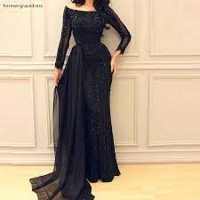 Black colour evening gown