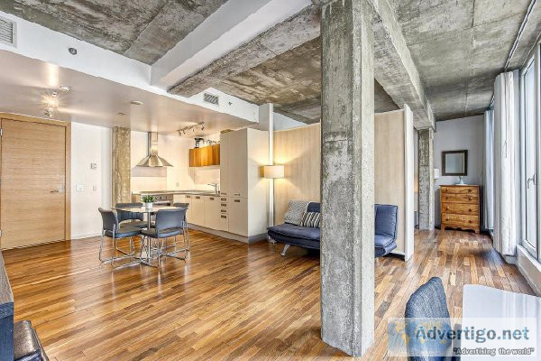 Superb furnished condo for rent 9th floor Ville-Marie