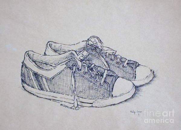 New Ink Drawing - Vintage Tennis Shoes