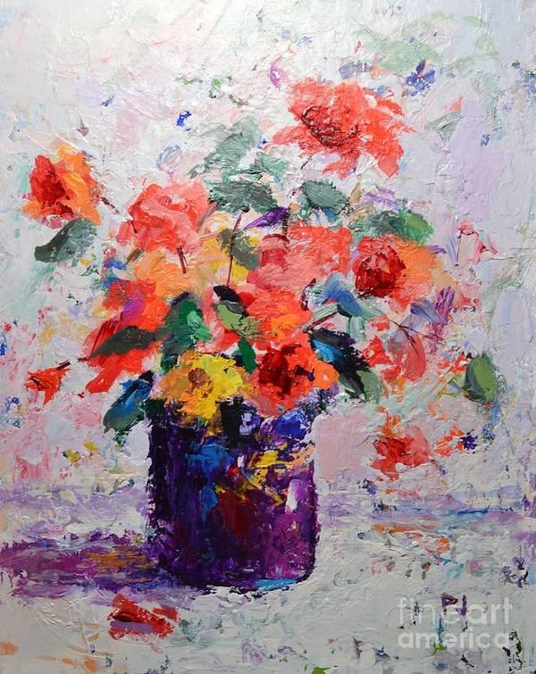 Flowers in a Pot - Impressionist Floral Still Life