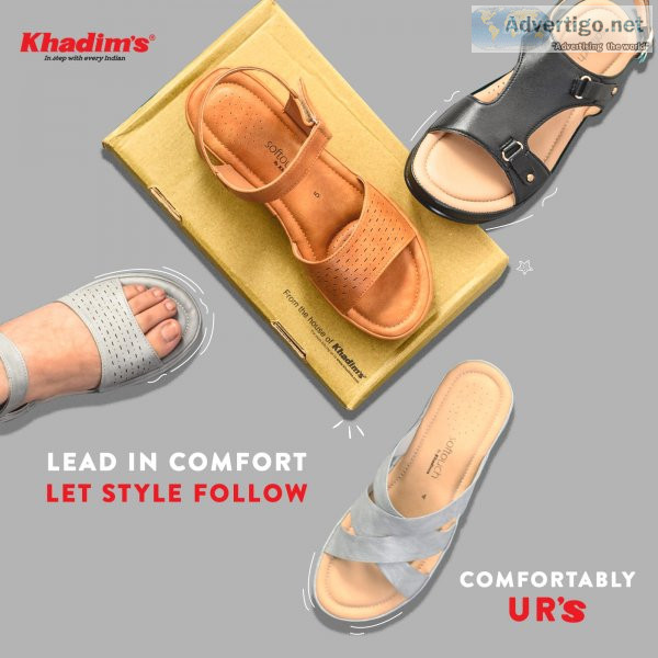 Stylish flat sandals for ladies by khadim