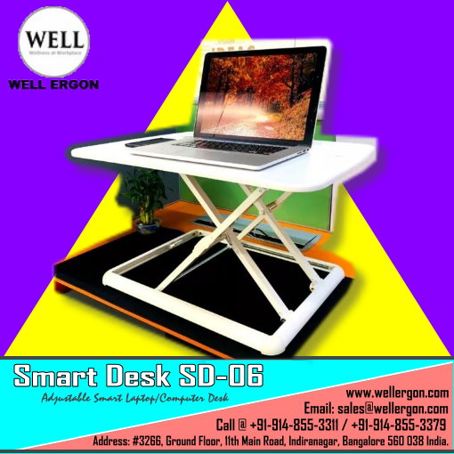 Ergonomic laptop sit-stand desk