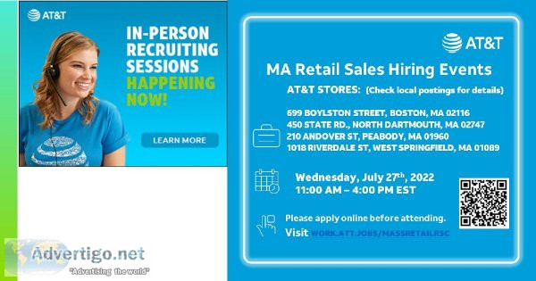 ATandT MA RETAIL SALES HIRING EVENT