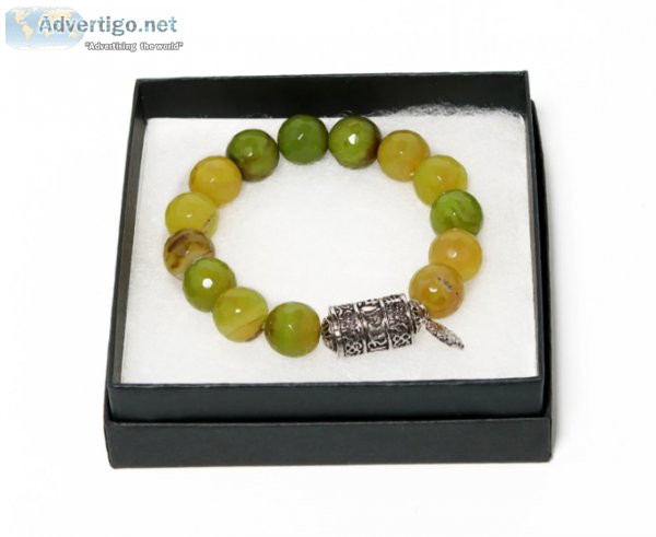 Fashionable Green Agate Bracelet For Women - Scarves and Fedoras