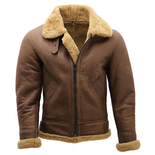 Order Mens B3 WW2 Sheepskin Leather Aviator Flying Jacket From U