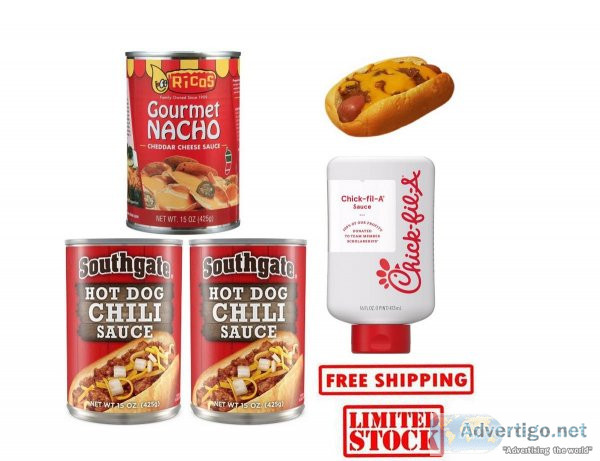 SOUTHGATE Hot Dog Chili Sauce 2 Cans 1 Ricos Gourmet Nacho Chees