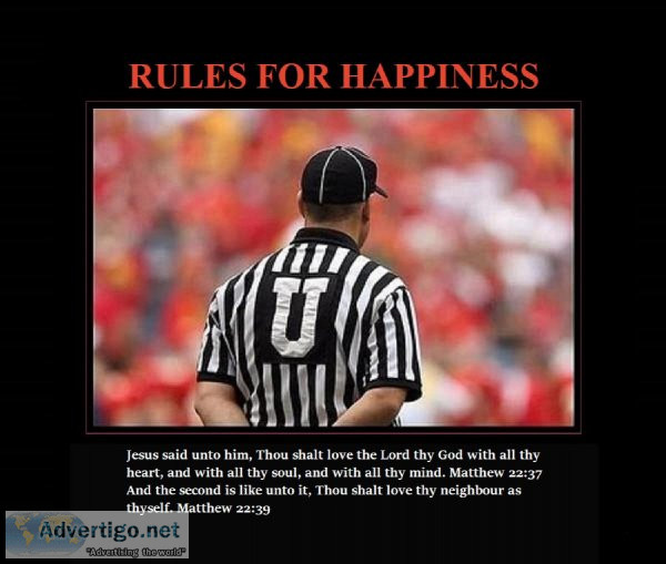 Rules for Happiness - For Home Office and Man Cave Walls