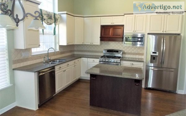 Off White Kitchen Cabinets With Granite Counters And Appliances