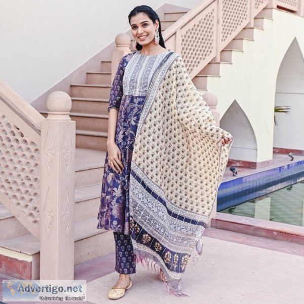 Find flared kurta set from everbloom india