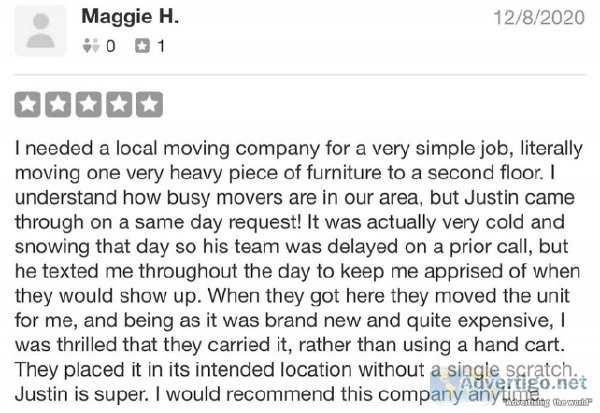 Experienced Local Household Items Movers