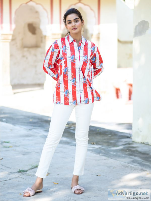 Get upto 15% off on oversized shirts for women