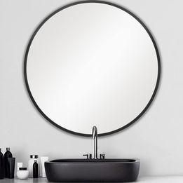 Black Round Mirror for Wall 30 inch Round Bathroom Mirror